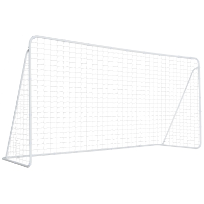 Voetbaldoel met PE-net wit metaal + PE-net 366 x 183 x 122 cm