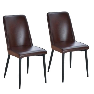 Eetkamerstoelen met hoge rugleuning, set van 2 gepolsterde stoelen, keukenstoel, PU