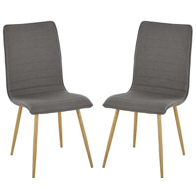 Eetkamerstoelen set van 2 keukenstoelen woonkamerstoelen linnen grijs