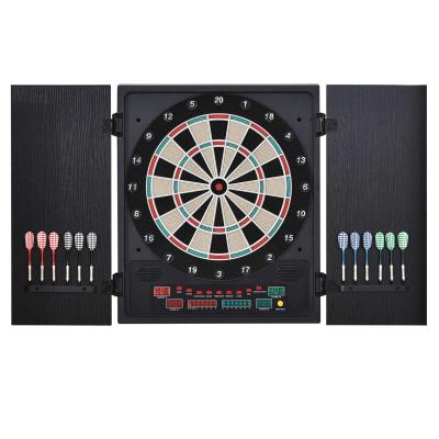 Elektronische dartset dartbord dartschijf met 12 darts zwart + wit 8 spelers