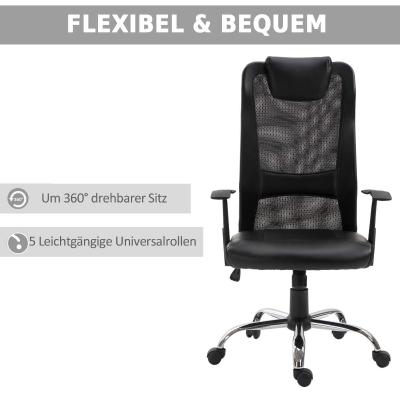 Kantoorstoel draaistoel in hoogte verstelbaar directiestoel ergonomisch bureaustoel