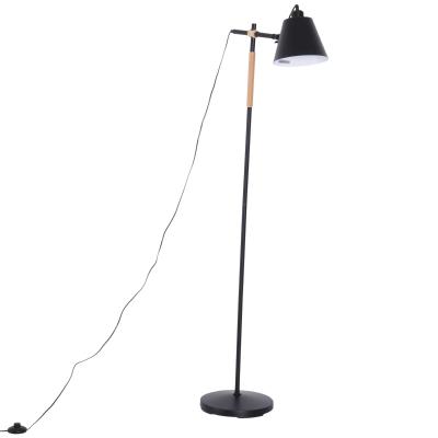 HOMCOM Vloerlamp staande lamp stalamp vloerlamp verstelbaar metaal + hout 2 kleuren