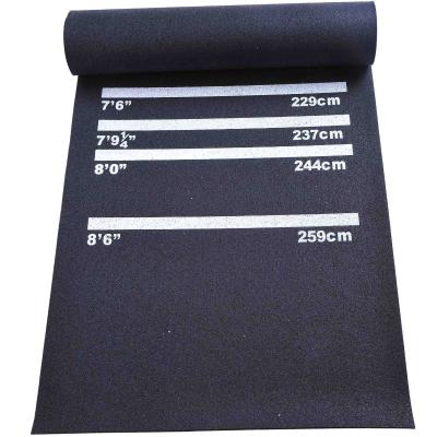 dartmat rubberen mat toernooi dartstapijt slipvast rubber zwart 300x61x0,3 cm