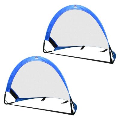Pop-up doelen voetbaldoelen draagbare voetbaldoelen set van 2 minidoelen opvouwbaar blauw