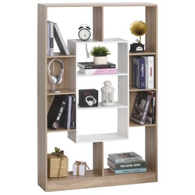 boekenkast vrijstaande stelling kantoorkast dossierkast E1-kwaliteit spaanplaat naturel + wit 95 x 22 x 150 cm