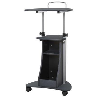 HOMCOM Laptoptafel laptopstandaard met wielen en aflegvlakken in hoogte verstelbaar staal