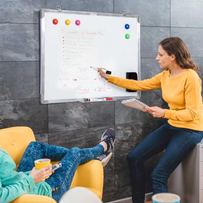 Whiteboard magneetbord wandbord wit wandbord met toebehoren 60 x 45 cm