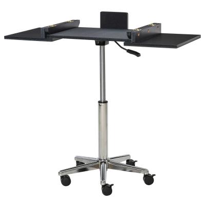 HOMCOM Laptoptafel laptopstandaard met wielen in hoogte verstelbaar inklapbaar staal zwart