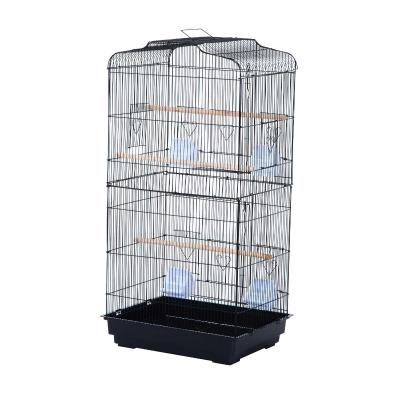 Vogelkooi volière vogelhuis metalen volière voor vogels met standaard zwart