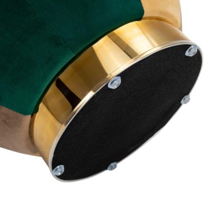 Elegante poef kruk met opbergruimte gestoffeerde kruk groen bruin oranje