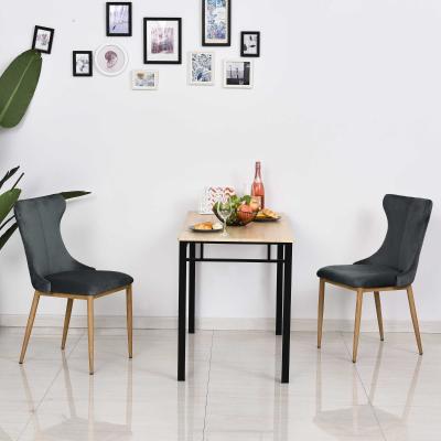 Eetkamerstoelen set van 2 keukenstoelen woonkamerstoelen fluweel donkergrijs
