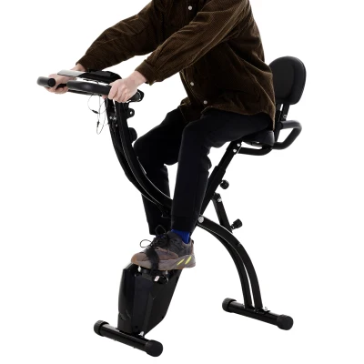 HOMCOM Hometrainer fietstrainer trainingsfiets voor thuis staal wit