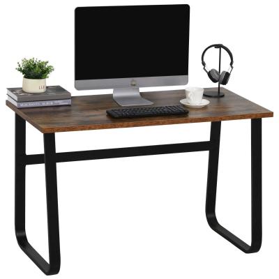 HOMCOM Bureau computertafel bureau kantoortafel PC tafel industrieel design staal bruin