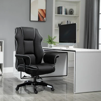 Vinsetto Ergonomische kantoorstoel met kantelfunctie draaistoel in hoogte verstelbaar kunstleer