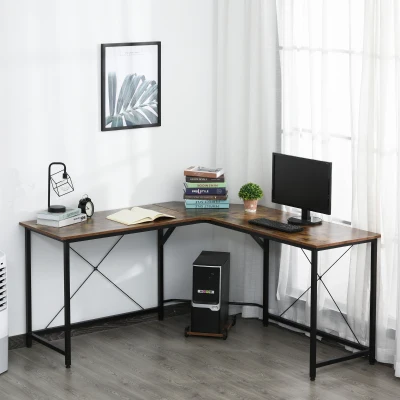 HOMCOM Computertafel L-vormig hoekbureau bureau tafel E1 spaanplaat