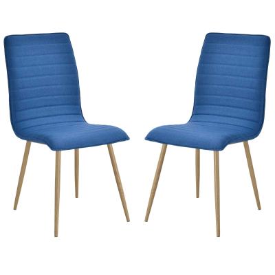 Eetkamerstoelen set van 2 keukenstoelen woonkamerstoelen linnen blauw