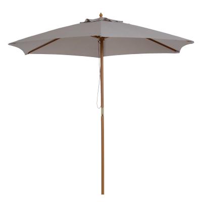 Parasol tuinparasol zonwering 3-traps bamboe 180/㎡ polyester grijs