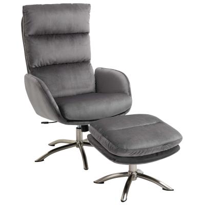 HOMCOM relaxstoel met kruk zwart