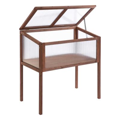 Verhoogd frame van hout koude kas kruidenbed voor tuin balkon bruin hout pc-plaat