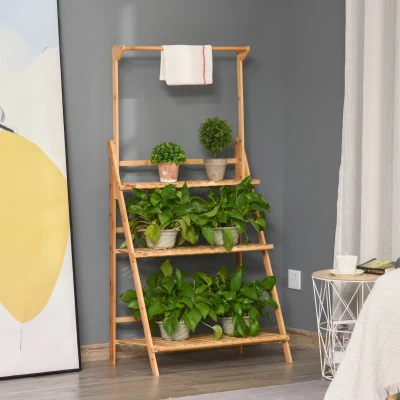 Bloemenstandaard voor binnen buiten 3-laags ladderplank woonkamer tuin natuur