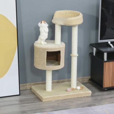 PawHut Cat Tree Activity Centre Climbing Frame w/ jute scratching posts