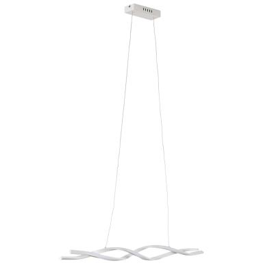 HOMCOM Wave-Shape LED Metal Chandelier with Adjustable Hanging Chain for Home Office