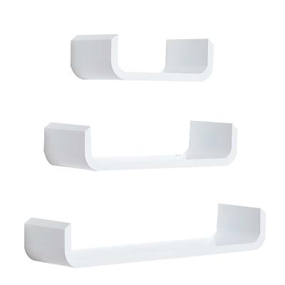 HOMCOM 3 pcs U Shaped Shelves Set-White