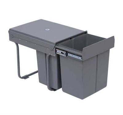 HOMCOM Kitchen Recycle Waste Bin 48x34.2x41.8 cm-Grey