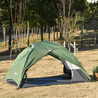 Outsunny Outdoor 2 Person Camping Tent Double Layer Waterproof with Carry Bag Glass Fiber