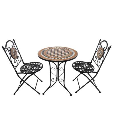Outsunny 3 Pcs Mosaic Bistro Table Chair Set Patio Garden Dining Furniture Outdoor
