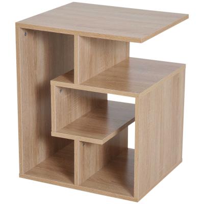 HOMCOM 3-Tier Side End Table Open Shelves Storage Coffee Book Magazine Desk Shelving