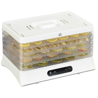 HOMCOM Plastic 5-Tier Temperature Control Food Dehydrator White