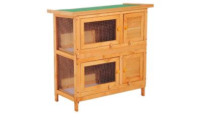 Pawhut 90cm 2 Tiers Rabbit Hutch