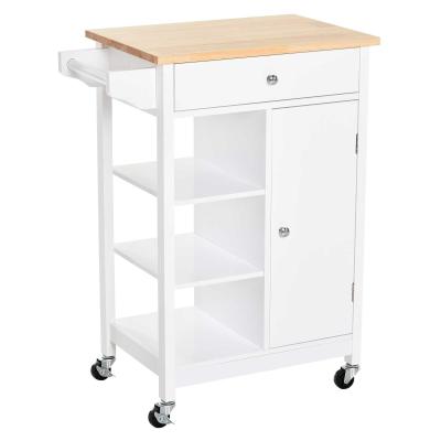 HOMCOM MDF Kitchen Storage Trolley White