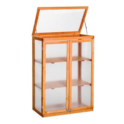 Outsunny 3-Tier Outdoor Garden Wooden Greenhouse, 58x44x78 cm