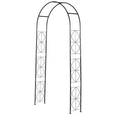 Outsunny Steel Frame Outdoor Arbor & Trellis Garden Arch Black