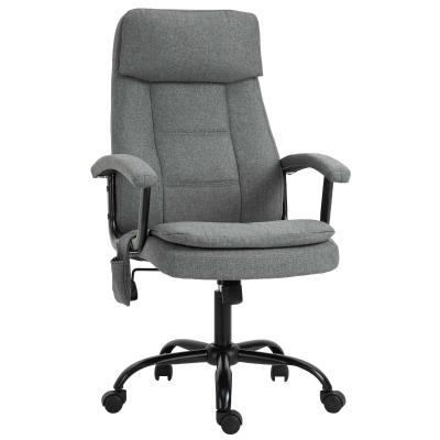 Vinsetto Faux Linen 2-Point Massage Office Chair Grey