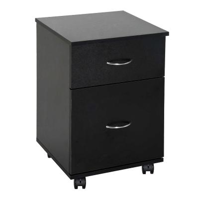HOMCOM 2-Drawer Cabinet W/Wheels-Black