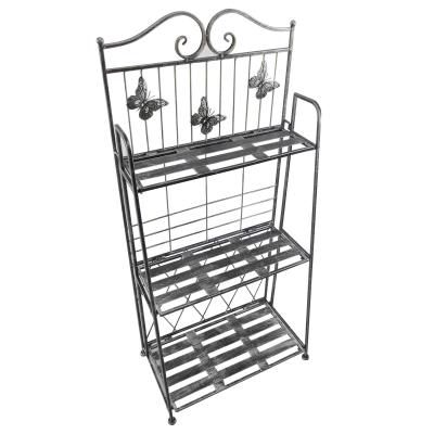 Outsunny 3-Tier Metal Folding Plant Stand Display Rack Bookshelf Unit Outdoor