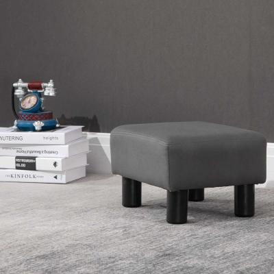 HOMCOM Ottoman Footrest Seat Footstool Chair Luxury Small Grey Home Office
