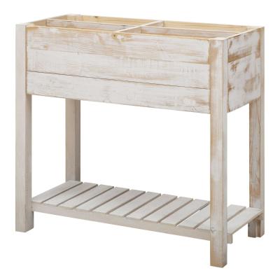 Outsunny Elevated Wooden Planter Garden Grow Box with 2 tiers, 4 Pockets