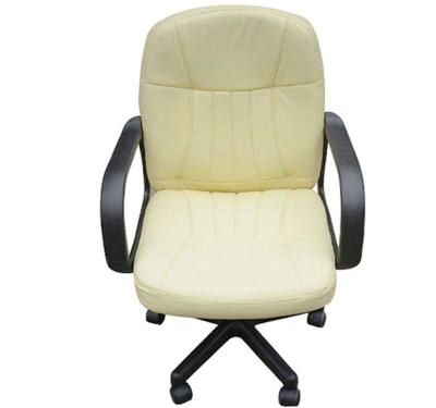HOMCOM PU Leather Swivel Home Office Chair Cream