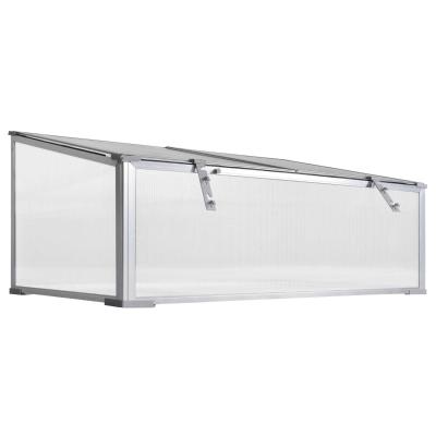 Outsunny Garden Polycarbonate Cold Frame Greenhouse Grow House Flower Vegetable Plants Bed Aluminum Frame 99L x 59.5W x 43.5H cm