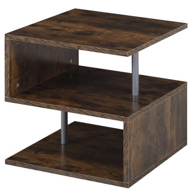 HOMCOM Particle Board S-Shaped Side Table Brown