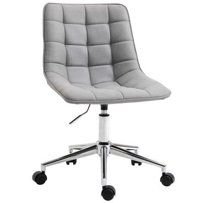 Vinsetto Microfibre Quilted Armless Swivel Chair Grey
