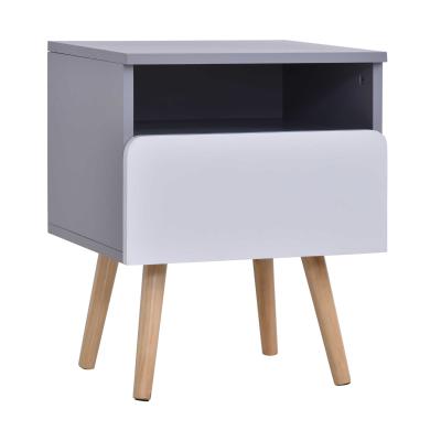 HOMCOM MDF Nordic Side Table White/Grey