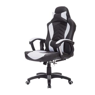 HOMCOM Racing Style Electric Adjustable Massage Office Chair-Black/White