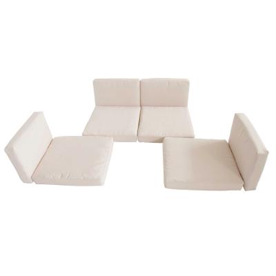 Outsunny Rattan Furniture Cushion Cover Replacement Set, 8 pcs-Cream