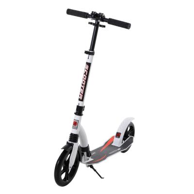HOMCOM Teen/Adults Aluminium Folding Kick Scooter w/ Shock Mitigation System White