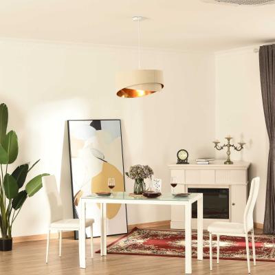 HOMCOM Modern Chandelier with Adjustable Chain and Bevel Nested Lampshade Home Office
